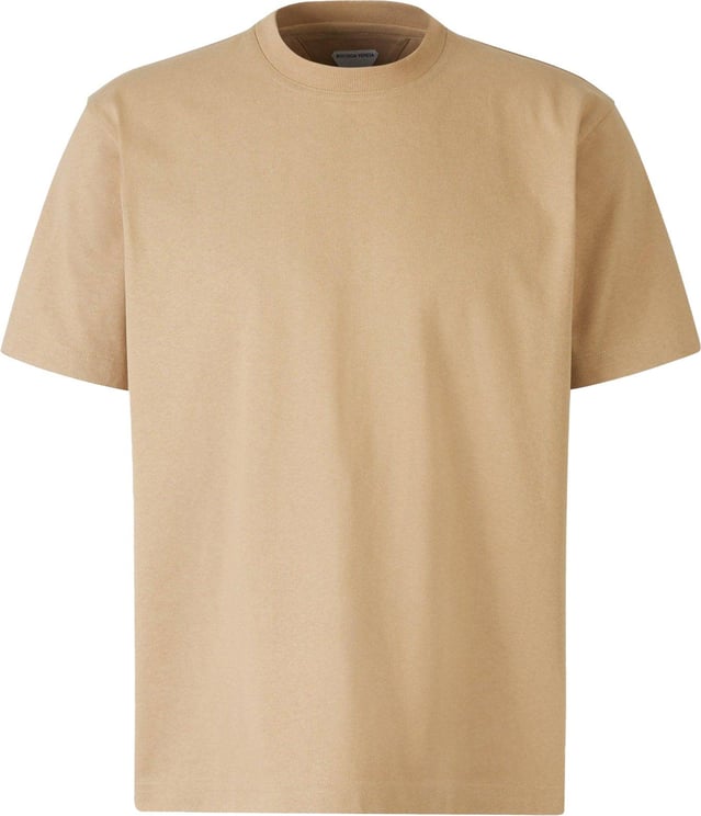 Bottega Veneta Plain Cotton T-Shirt Taupe