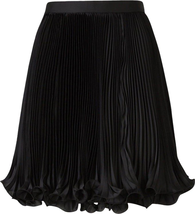 Balmain Pleated Mini Skirt Zwart