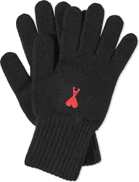 AMI Paris De Coeur Logo Gloves Zwart