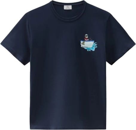 Woolrich T-shirt schapenlogo Blauw