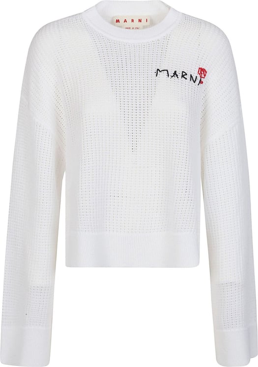 Marni Round Neck Sweater White Wit