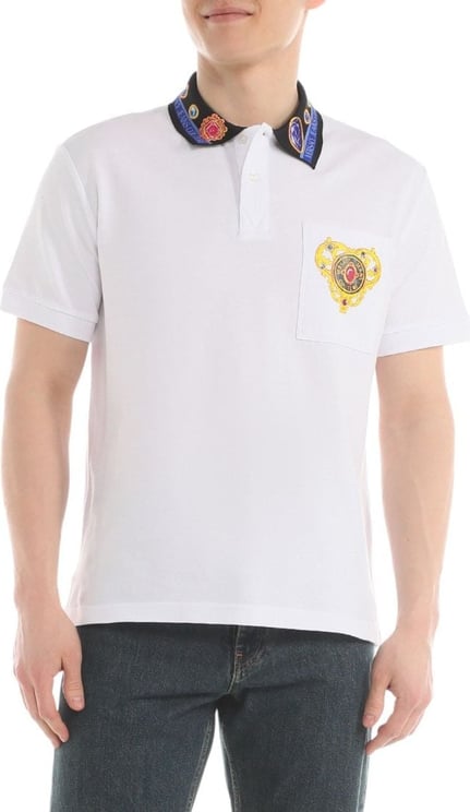 Versace Jeans Couture Versace Couture Heren Polo Wit 76GAGT11-CJ01T/003 Wit