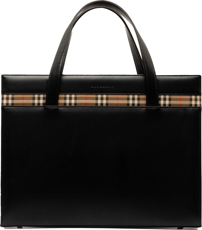Burberry Leather Tote Bag Zwart
