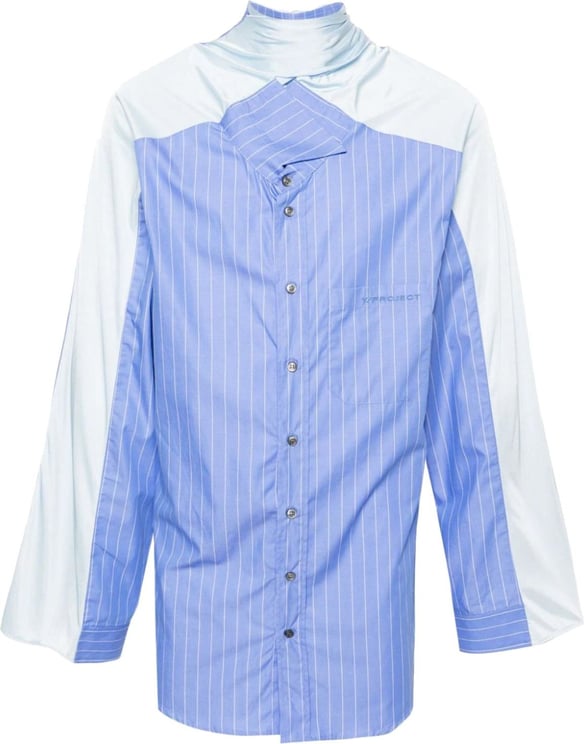 Y-project Insert Scarf Shirt Striped Blue Blauw
