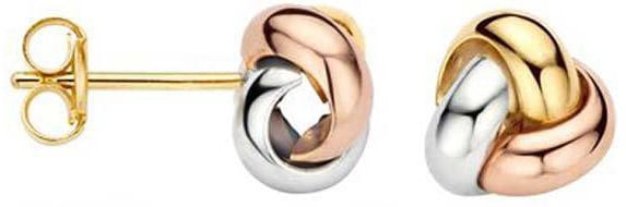 Blush Blush Oorbellen 7145WYR Oorstekers 14k Tri-color Goud Knoop Divers