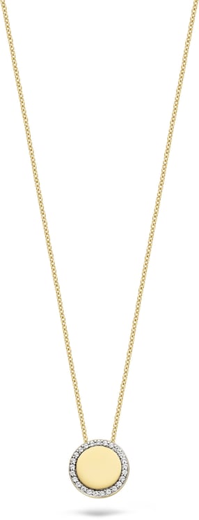 Blush Blush Collier 3124YZI 14k Geelgoud met Ronde Hanger Gezet met zirkonia 42cm Divers