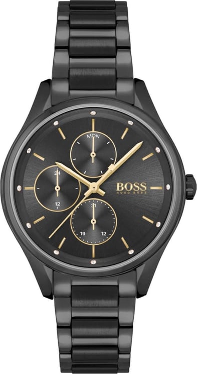 Hugo Boss BOSS Horloge Dames HB1502605 Staal Zwart PVD 36mm Chronograaf Grand Course Divers