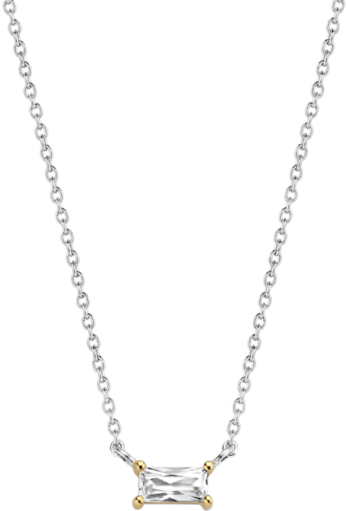 Ti Sento Ti Sento collier 3977ZY/42 zilver met baquet geslepen zirconia in vergulde zetting Divers