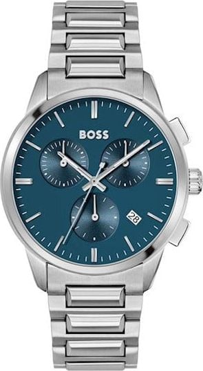 Hugo Boss Boss Horloge Heren HB1513927 Staal Chronograaf met Blauwe Wijzerplaat Divers