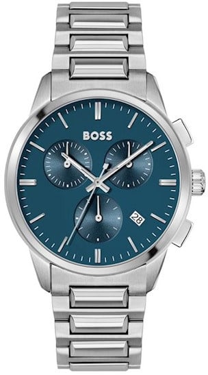 Hugo Boss Boss Horloge Heren HB1513927 Staal Chronograaf met Blauwe Wijzerplaat Divers