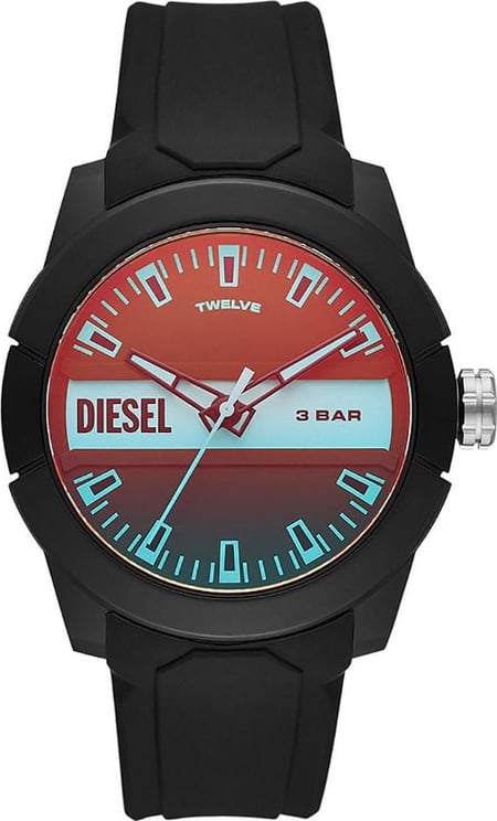 Diesel DZ1982 horloge zwarte kast en band speciaal oiled glas Divers