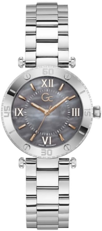 GC GC Dames Horloge Z05001L5MF Staal Swiss Made Quartz met Mother of Pearl Wijzerplaat Divers