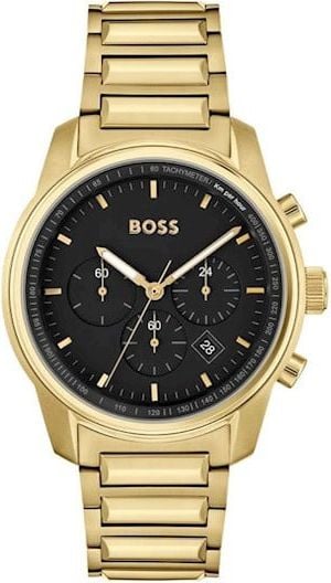 Hugo Boss BOSS Horloge Heren HB1514006 Staal Goudkleurig Chronograaf met Zwarte Wijzerplaat Divers