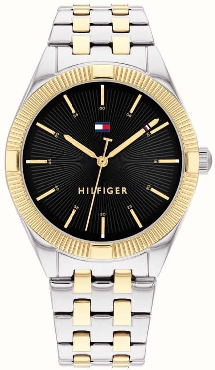 Tommy Hilfiger Tommy Hilfiger Dames Horloge TH1782549 Staal Bi-color Quartz Zwarte Wijzerplaat Divers