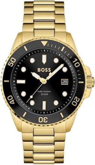 Hugo Boss BOSS Horloge Heren HB1513917 Staal Goudkleurig met Zwarte Wijzerplaat Divers