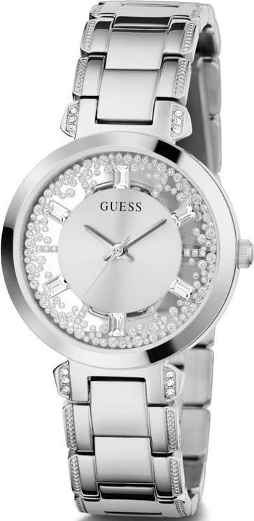 Guess Guess Dames Horloge GW0470L1 Staal Quartz met Zilverkleurige Wijzerplaat en Zirkonia 39mm Divers