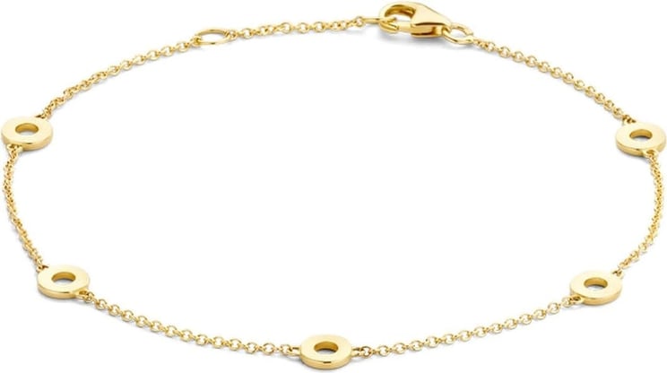 Blush Blush 2201YGO armband dames uin 14k geel goud met gouden open cirkels in lengte 18 cm Divers