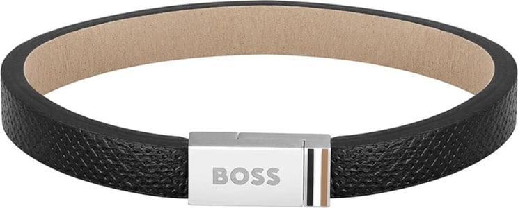 Hugo Boss BOSS Armband HBJ1580336M Staal met Leren Band Divers