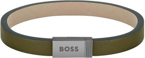 Hugo Boss BOSS Armband Heren HBJ1580338M Leer Groen Divers