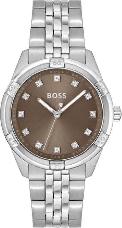 Hugo Boss BOSS Horloge Dames HB1502699Staal met Bruine Wijzerplaat Divers