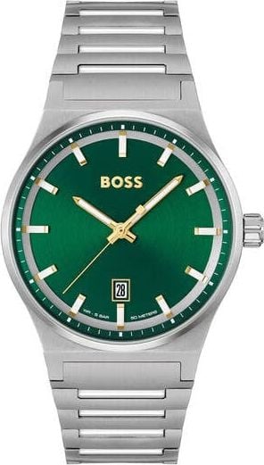 Hugo Boss BOSS Horloge Heren HB1514079 Staal Candor met Groene Wijzerplaat 41mm Divers