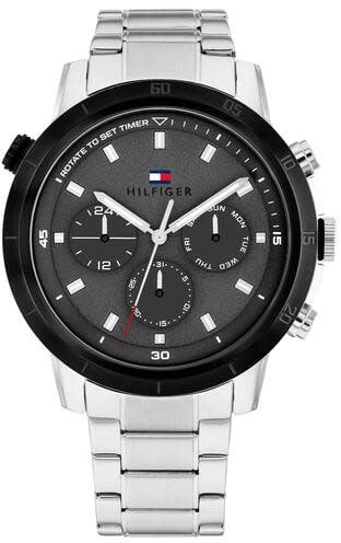 Tommy Hilfiger Tommy Hilfiger Heren Horloge TH1792106 Staal met Zwarte Wijzerplaat Troy Divers