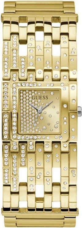 Guess Guess Dames Horloge GW0441L2 Staal met Geelgouden Plating Quartz Vierkant met Zirkonia Divers