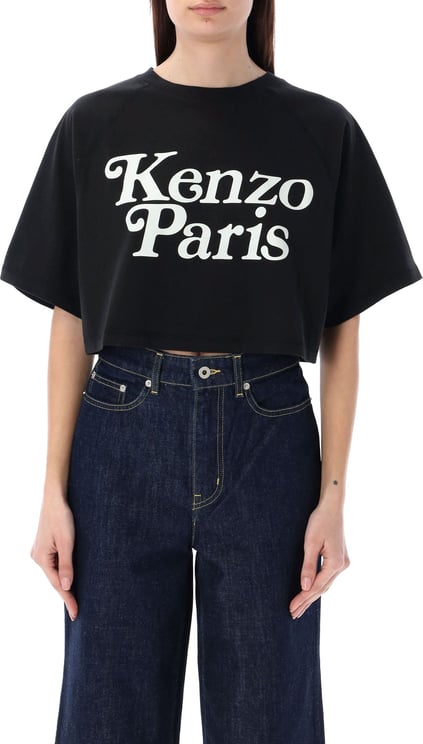 Kenzo CROPPED TEE KENZO PARIS Zwart
