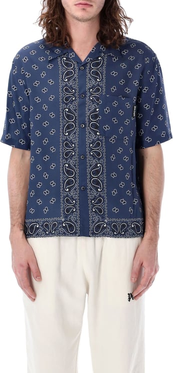 Palm Angels PASLEY BOWLING SHIRT Blauw