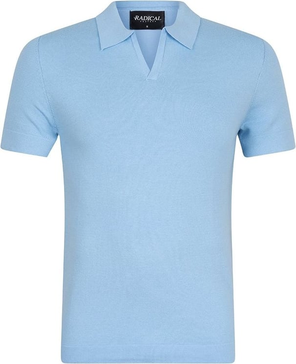 Radical Knit polo buttonless | light blue Blauw