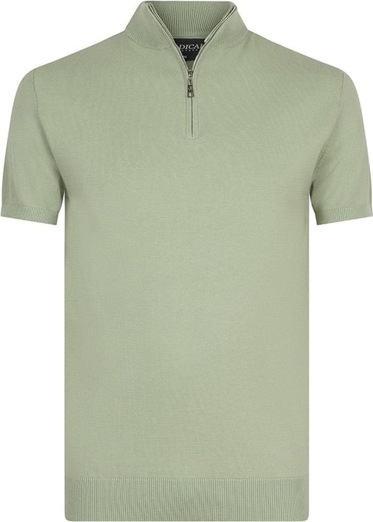 Radical Knit t-shirt half zip | Olive green Groen
