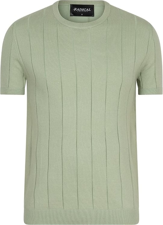Radical Knit t-shirt Piping | Olive green Groen