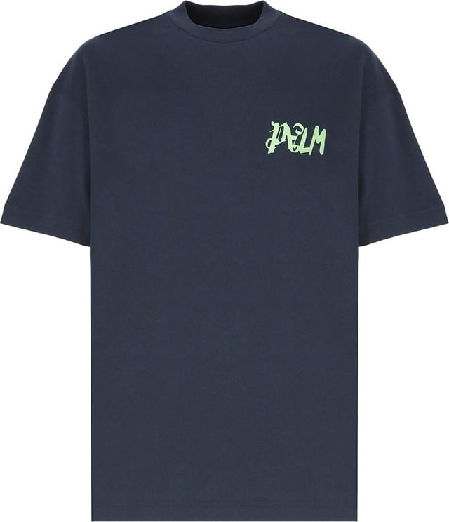 Palm Angels T-shirts And Polos Blue Blauw