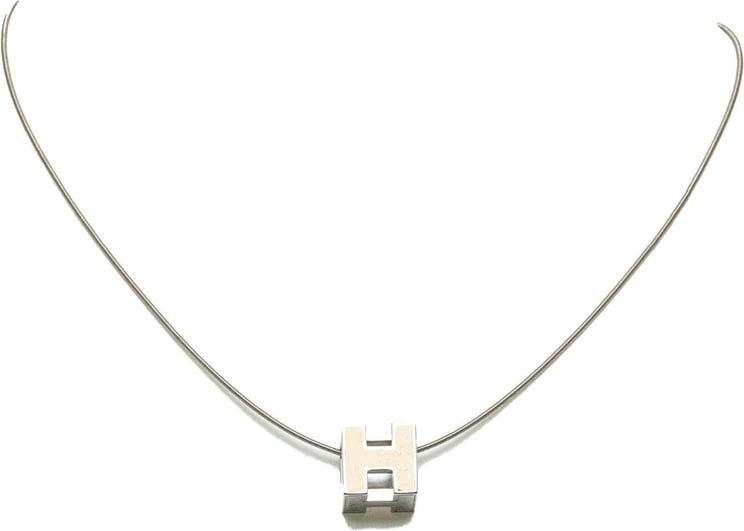 Hermès Cage d'H Cube Necklace Zilver