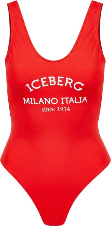 Iceberg One-piece swimsuit with logo Rood