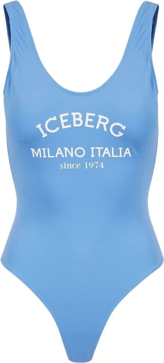 Iceberg One-piece swimsuit with logo Blauw