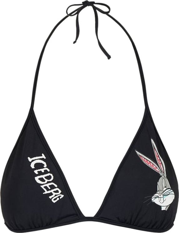 Iceberg Swim top with logo and cartoon graphics Zwart