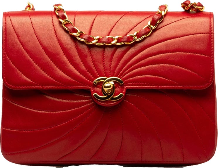 Chanel Spiral Quilted Flap Bag Rood