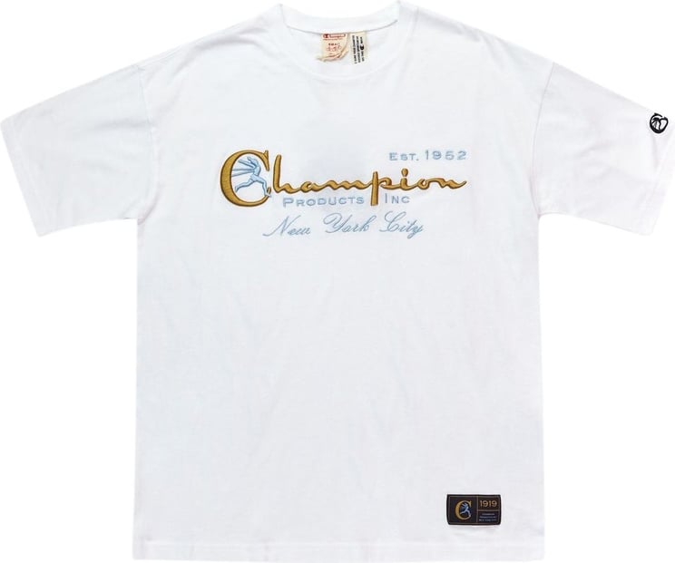 Champion T-Shirt Logo Bianca Wit