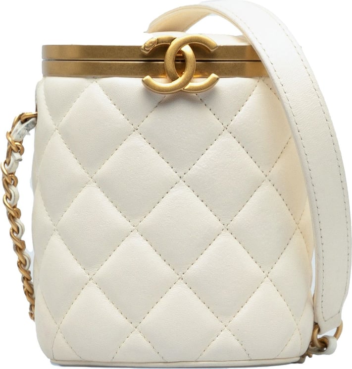 Chanel Small Quilted Lambskin Crown Box Bag Wit