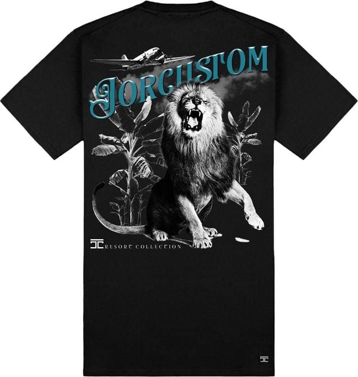 JORCUSTOM Lion Slim Fit T-Shirt Black Zwart