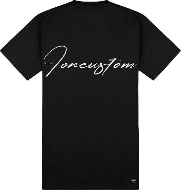 JORCUSTOM Written Slim Fit T-Shirt Black Zwart