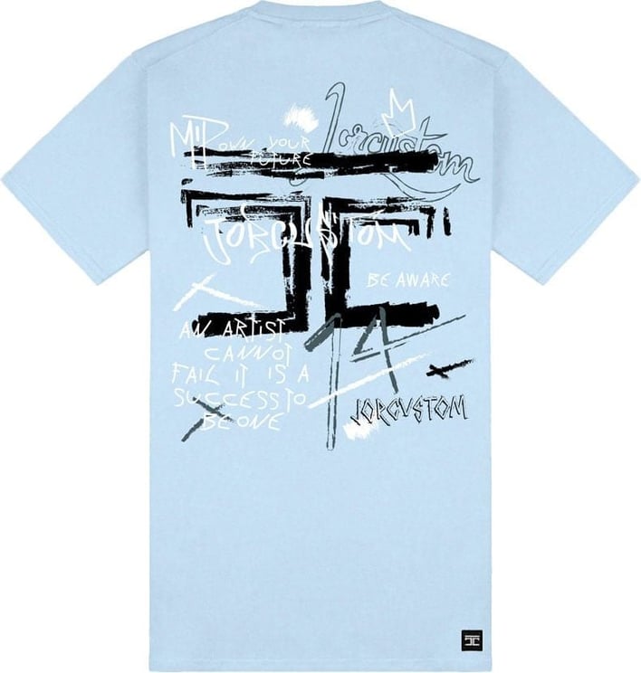 JORCUSTOM Artist Slim Fit T-Shirt LightBlue Blauw