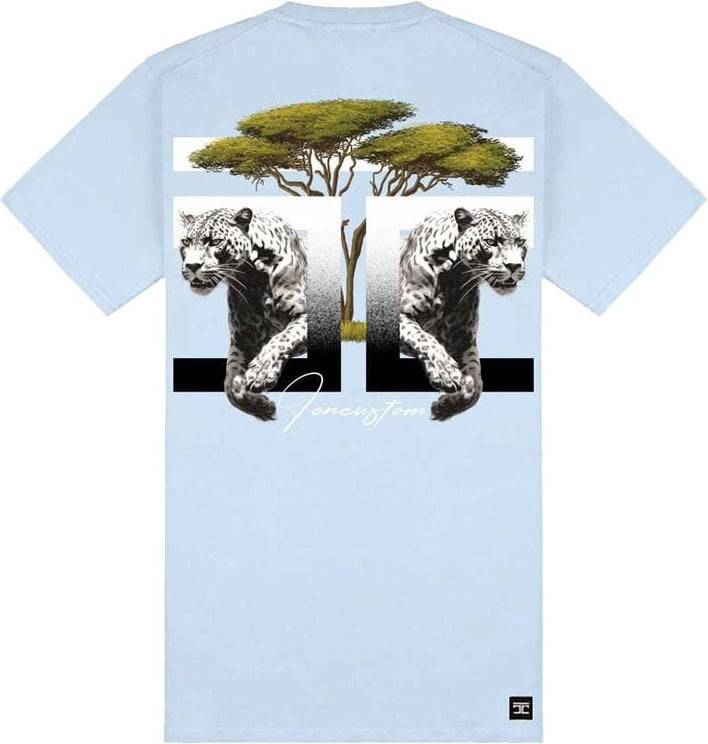 JORCUSTOM Safari Slim Fit T-Shirt LightBlue Blauw