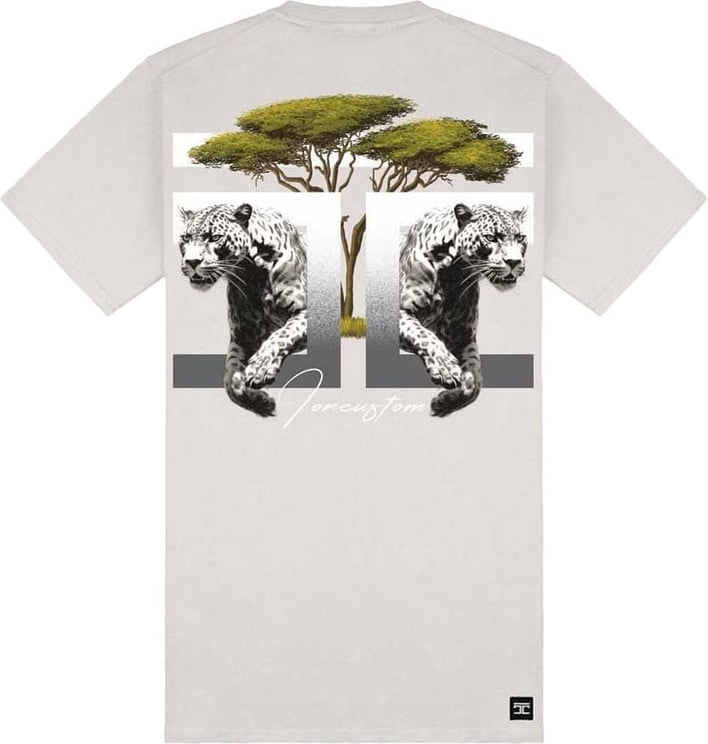 JORCUSTOM Safari Slim Fit T-Shirt LightGrey Grijs