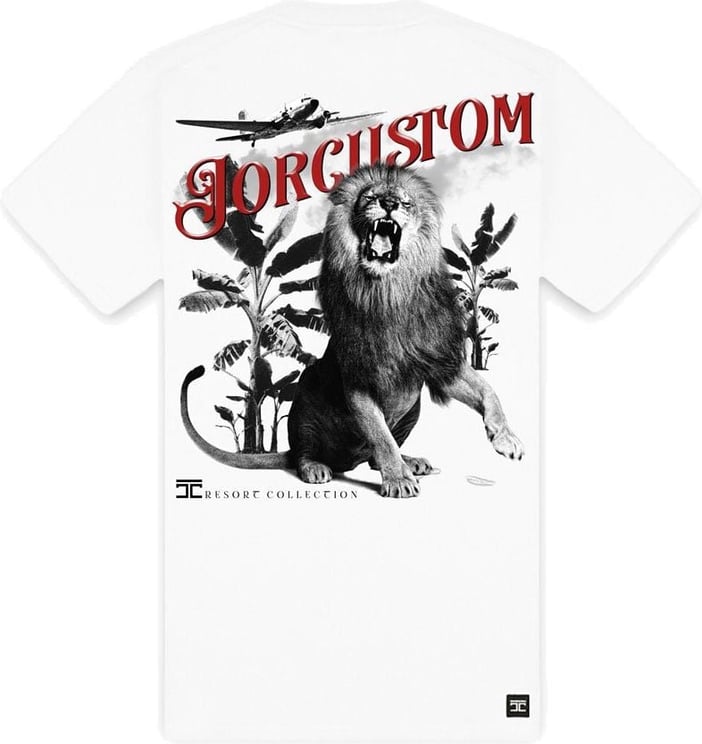 JORCUSTOM Lion Slim Fit T-Shirt White Wit