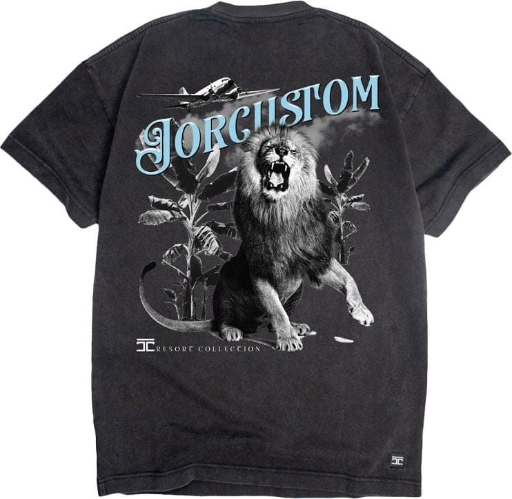 JORCUSTOM Lion Loose Fit T-Shirt Acid Grijs