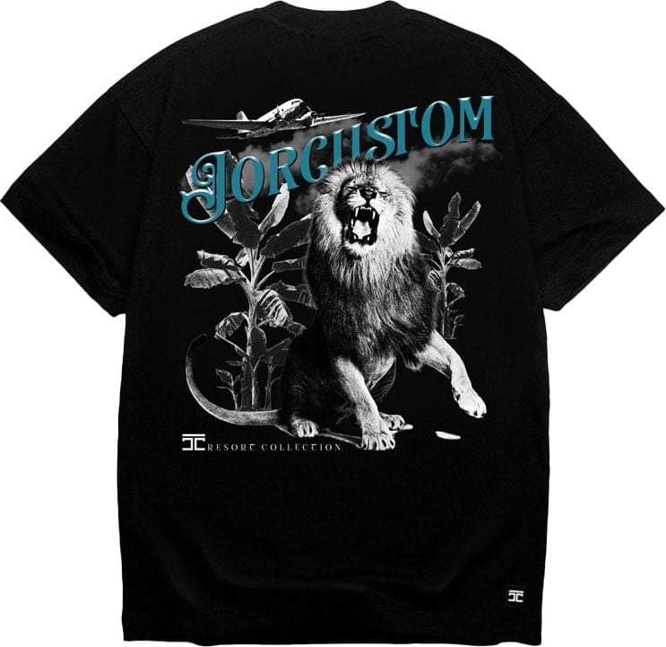 JORCUSTOM Lion Loose Fit T-Shirt Black Zwart