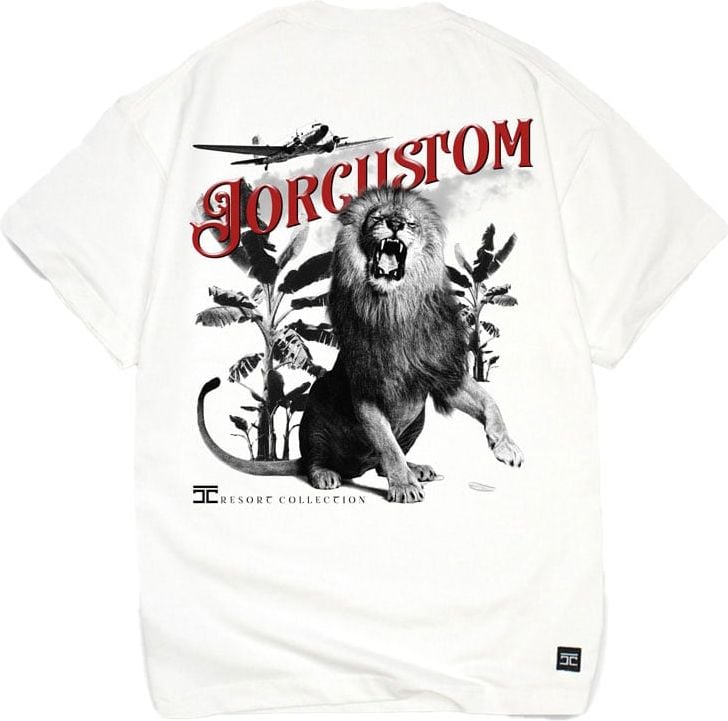 JORCUSTOM Lion Loose Fit T-Shirt White Wit