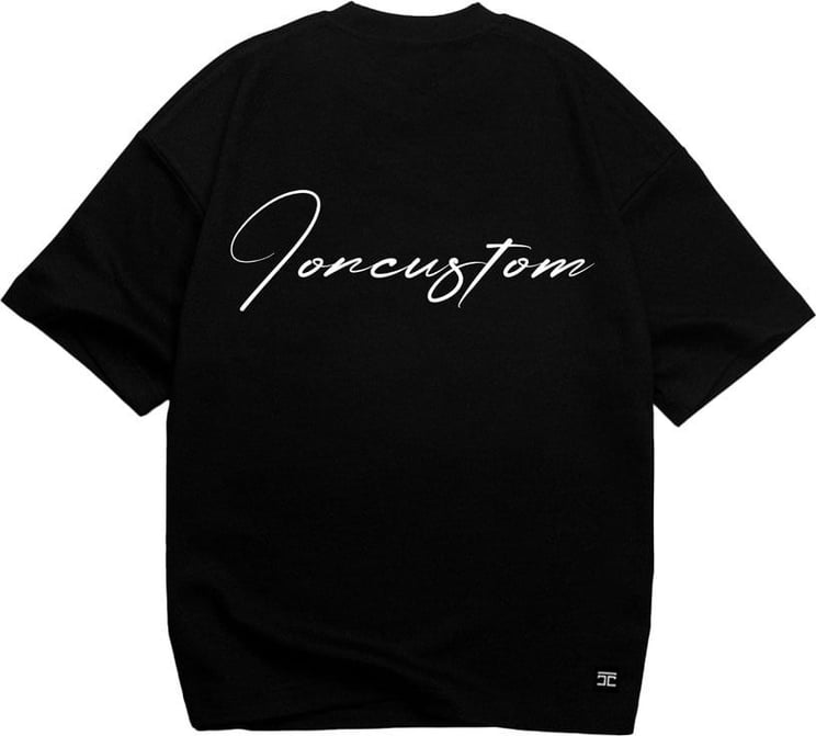 JORCUSTOM Written Oversized T-Shirt Black Zwart